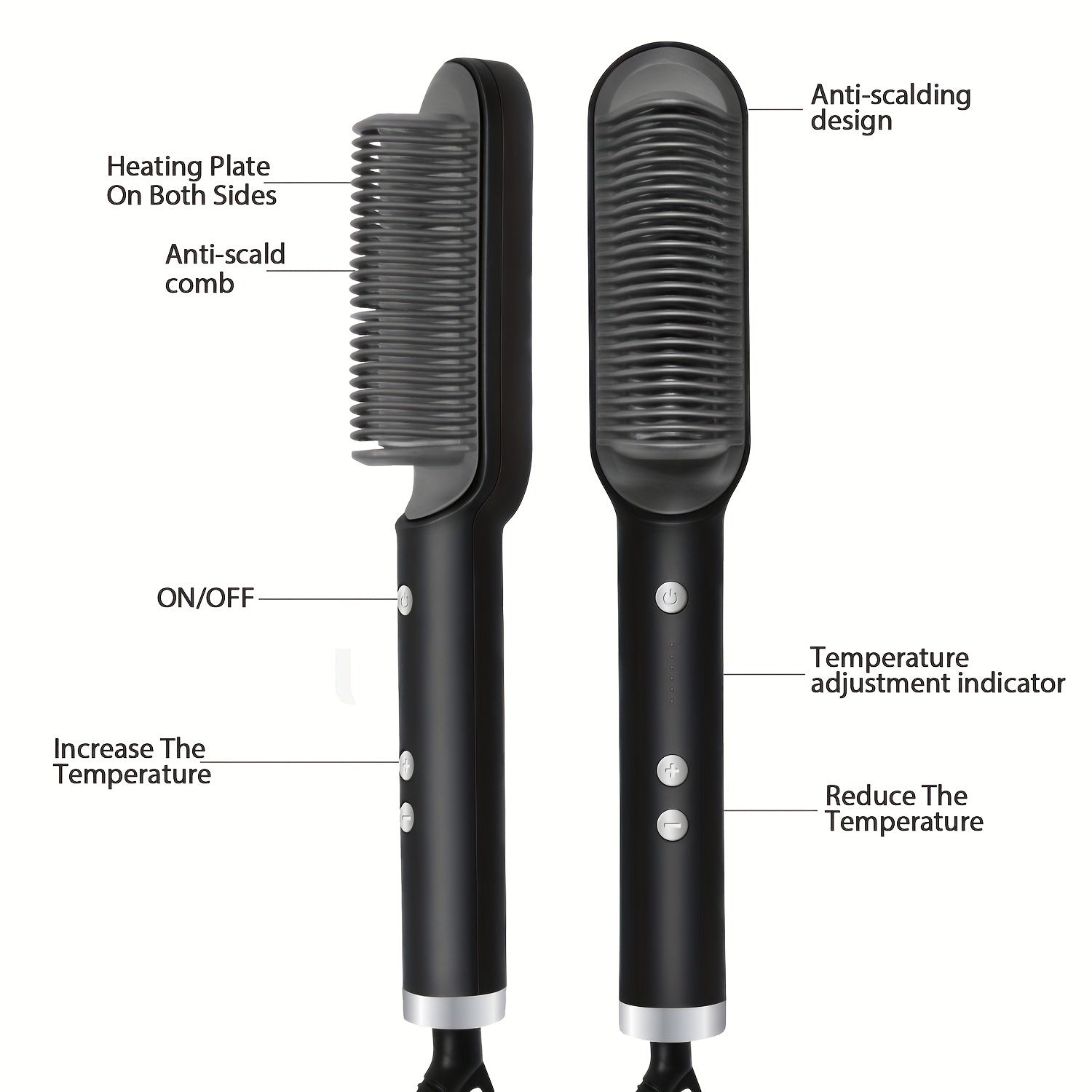 Electric Hair Straightener Brush Hot Comb | Yazijico™
