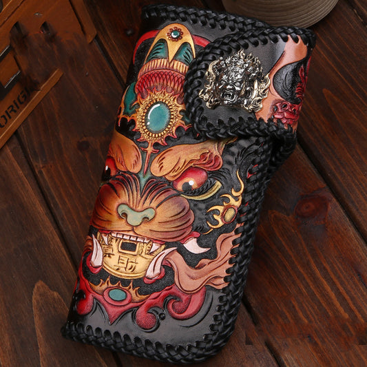 Hand made leather carving Wallet | Yazijico™ 