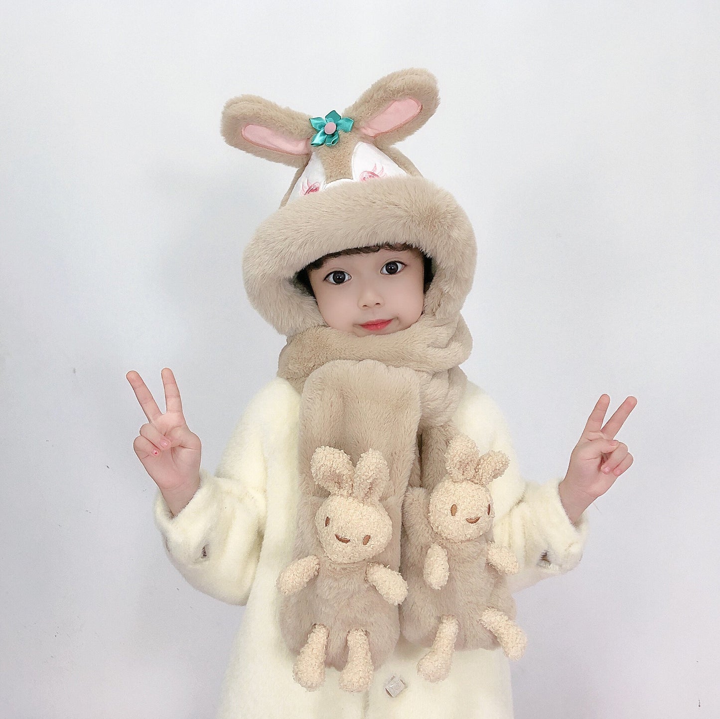 Children's Hat Scarf Gloves One-piece Hat | Yazijico™