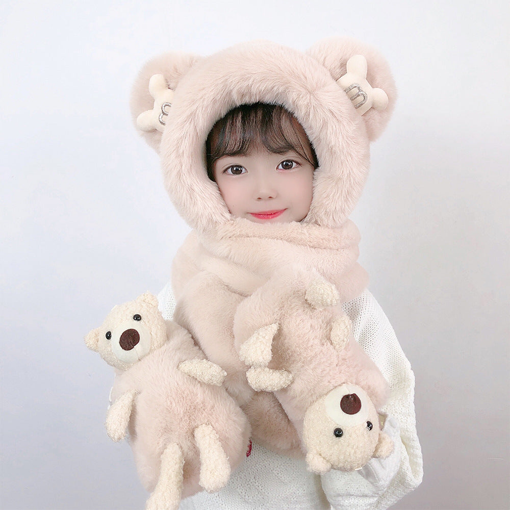 Children's Hat Scarf Gloves One-piece Hat | Yazijico™