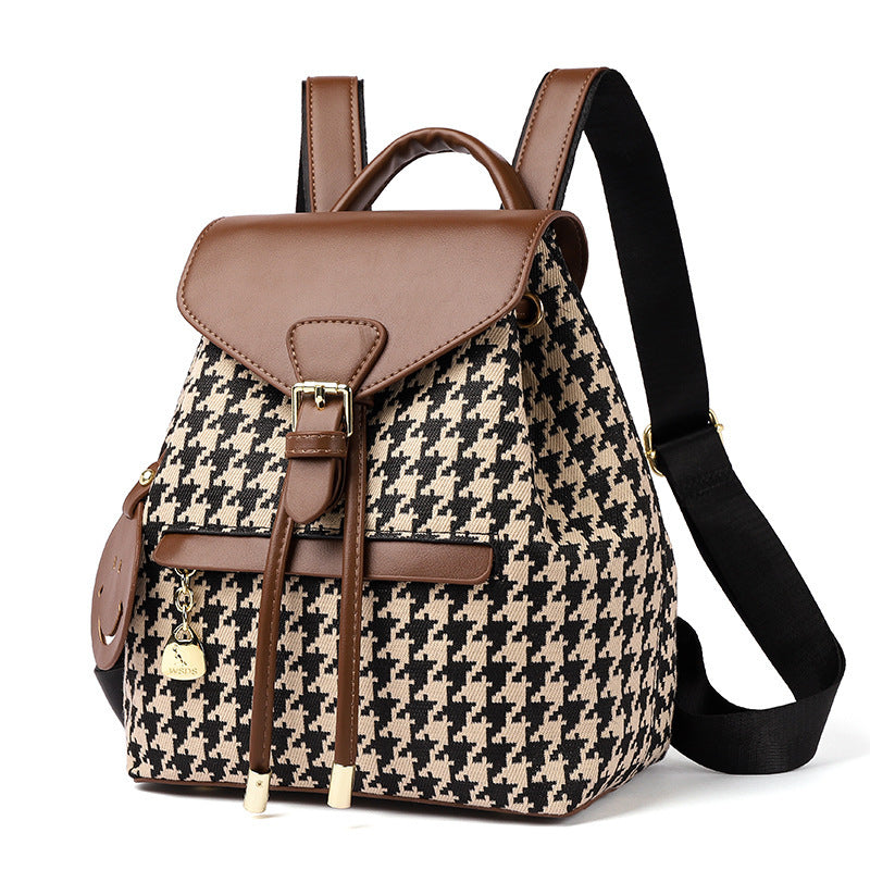 Houndstooth Backpack Women High Capacity  Yazijico™ 