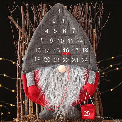 Christmas Advent Calendar Santa Claus Faceless Doll Hanging Christmas 