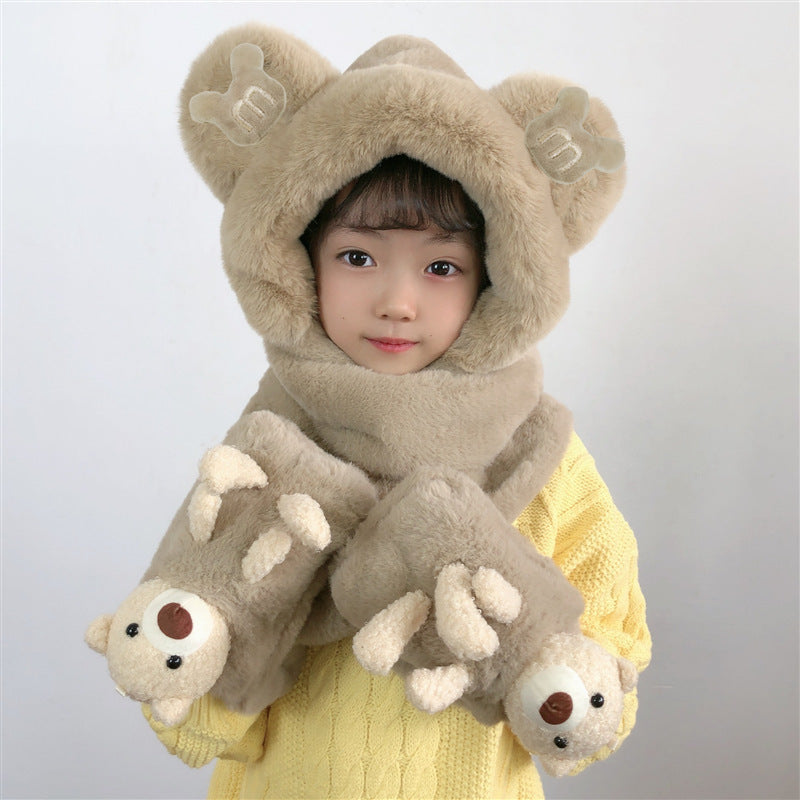 Children's Hat Scarf Gloves One-piece Hat | Yazijico™