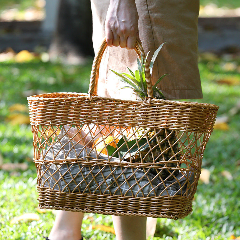  Hand-made Picnic Basket Rattan  | Yazijico™ 
