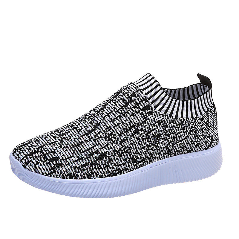 Sneakers Stripe Knit Sock Shoes Flats  Yazijico™ 