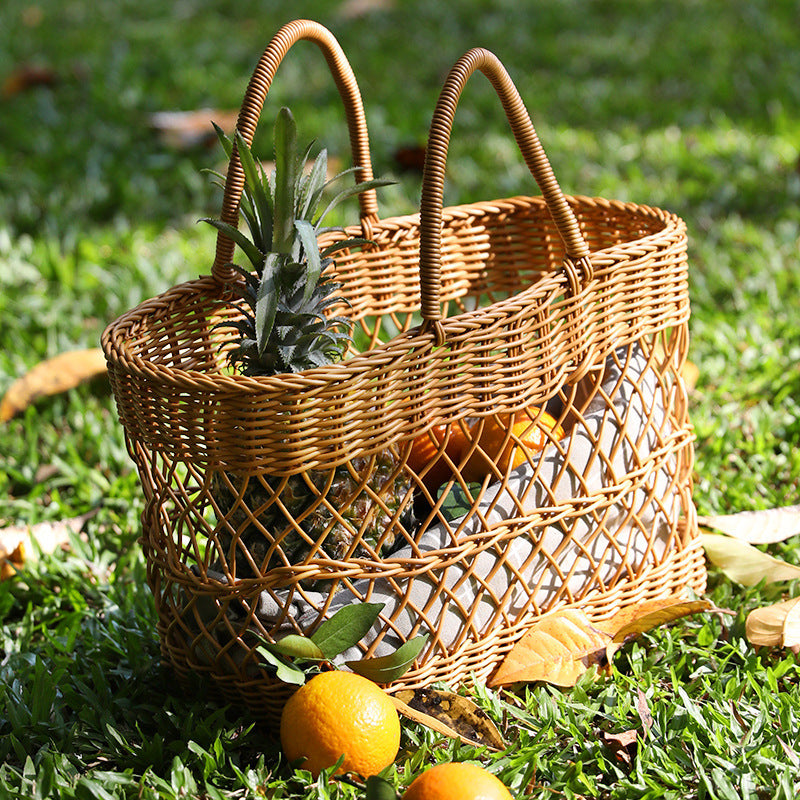  Hand-made Picnic Basket Rattan  | Yazijico™ 