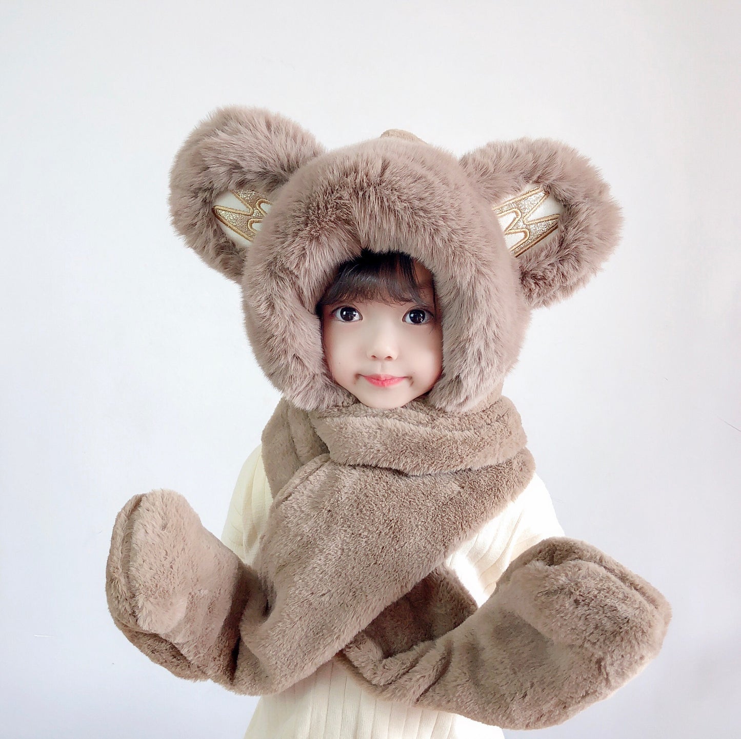 Children's Hat Scarf Gloves One-piece Hat | Yazijico™