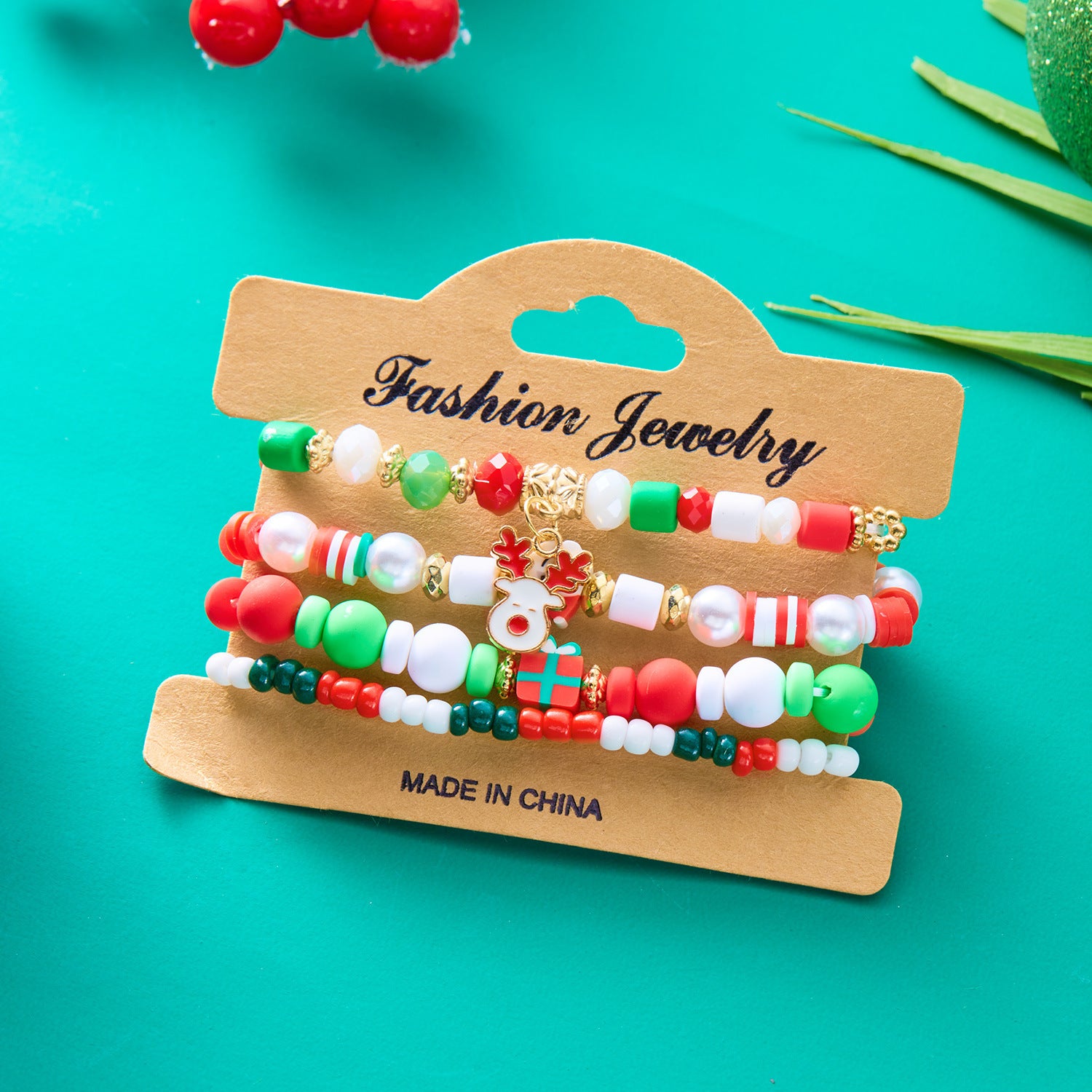 Christmas Snowman Bracelet Handmade Beaded | Yazijico™ 