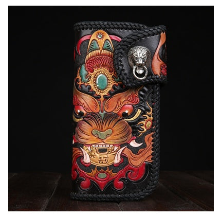Hand made leather carving Wallet | Yazijico™ 