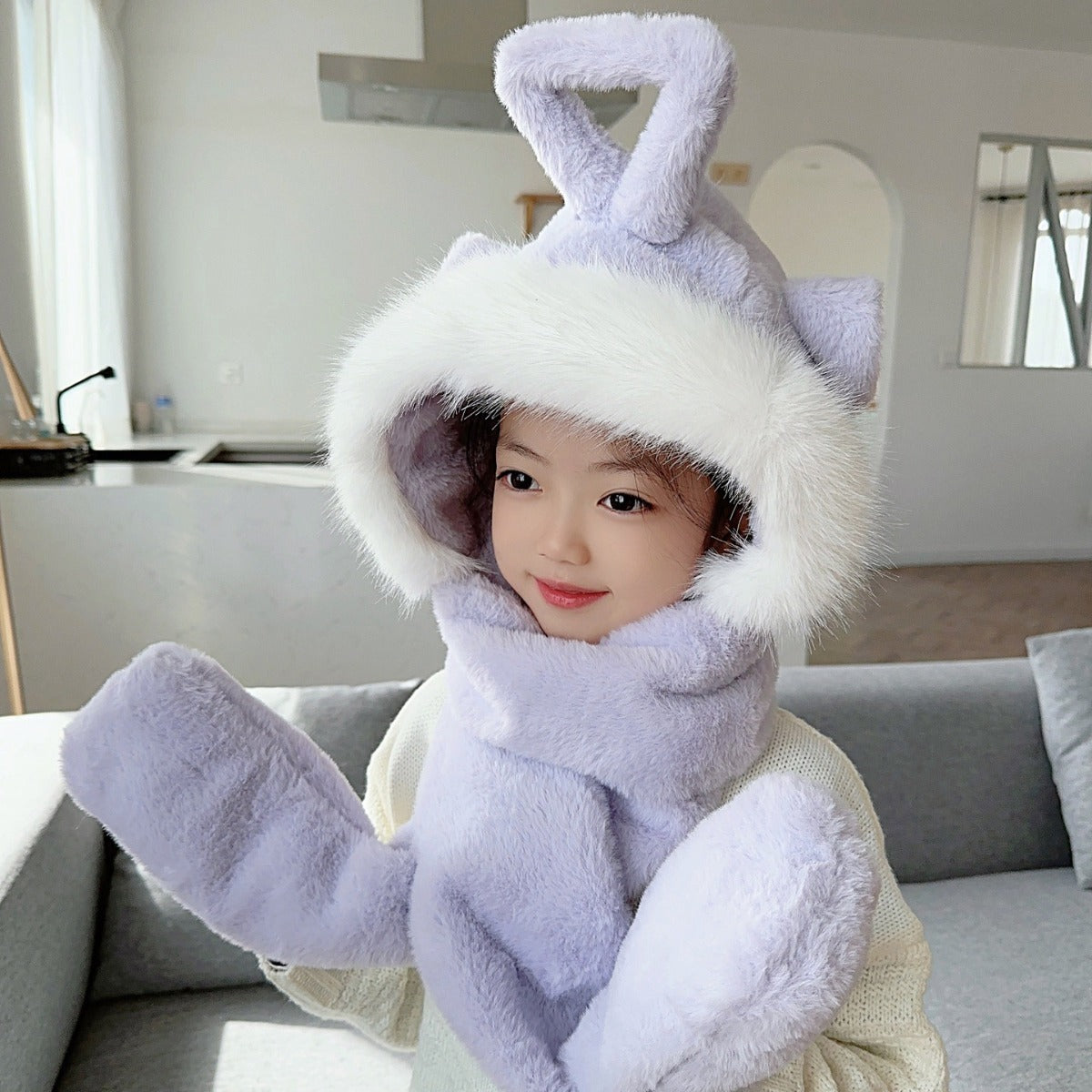 Children's Hat Scarf Gloves One-piece Hat | Yazijico™