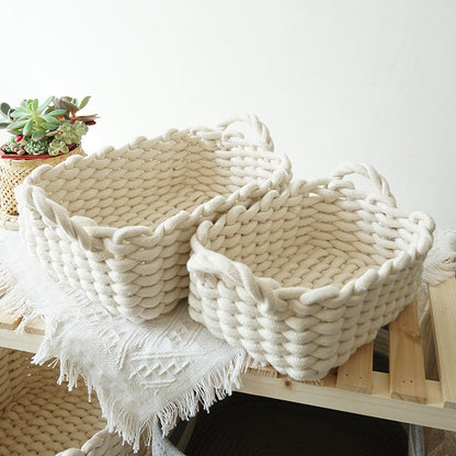 Hand-Made Soft Cotton Rope Sundries Basket | Yazijico™ 