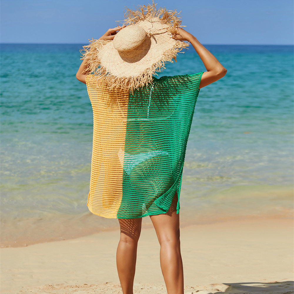Beach Hollow Out Tops Cover-Up Knit Bikini   Yazijico™ 