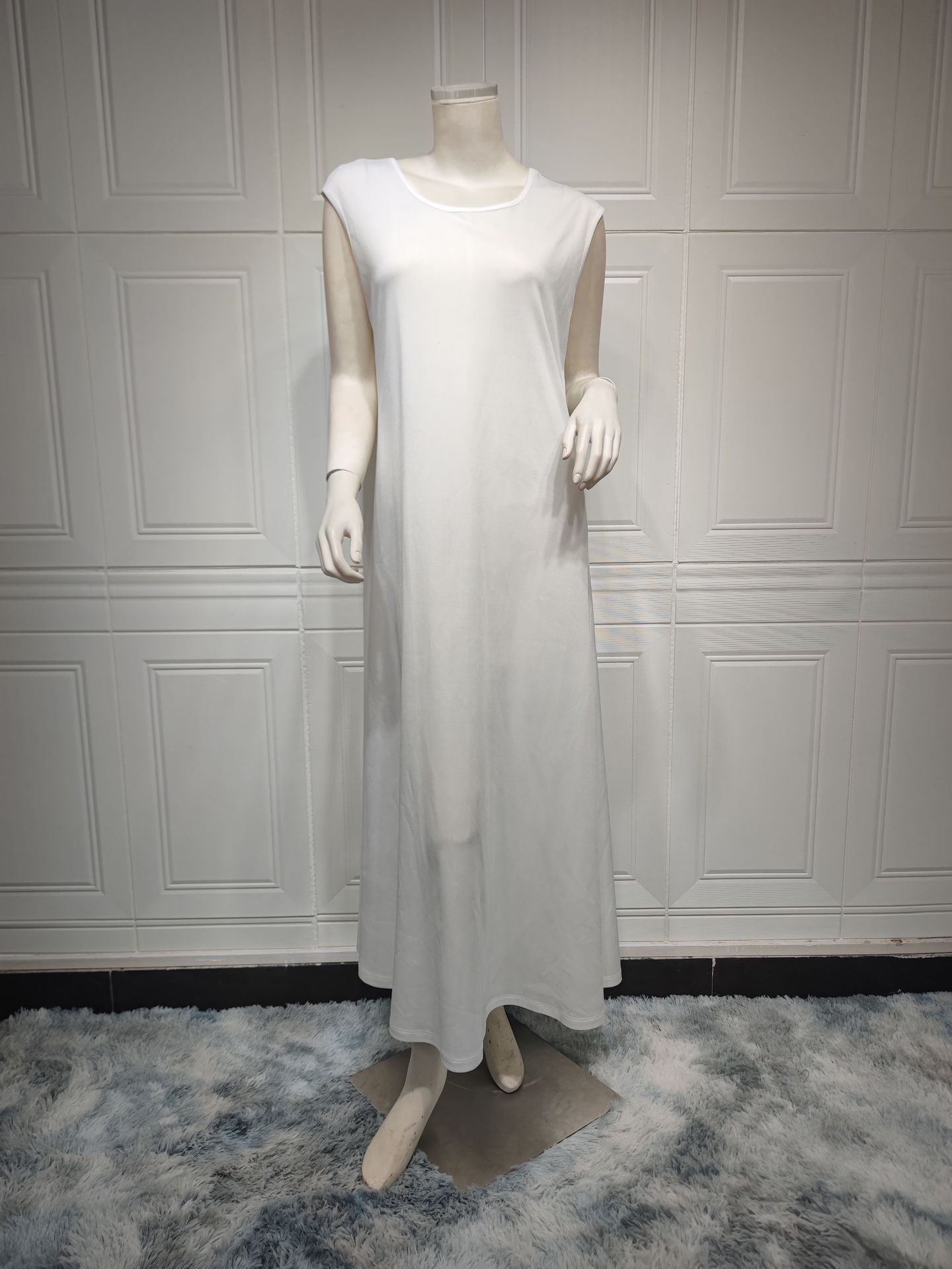 Ruffle Sleeve Solid Color Inverness Middle East Soft Dress | Yazijico™