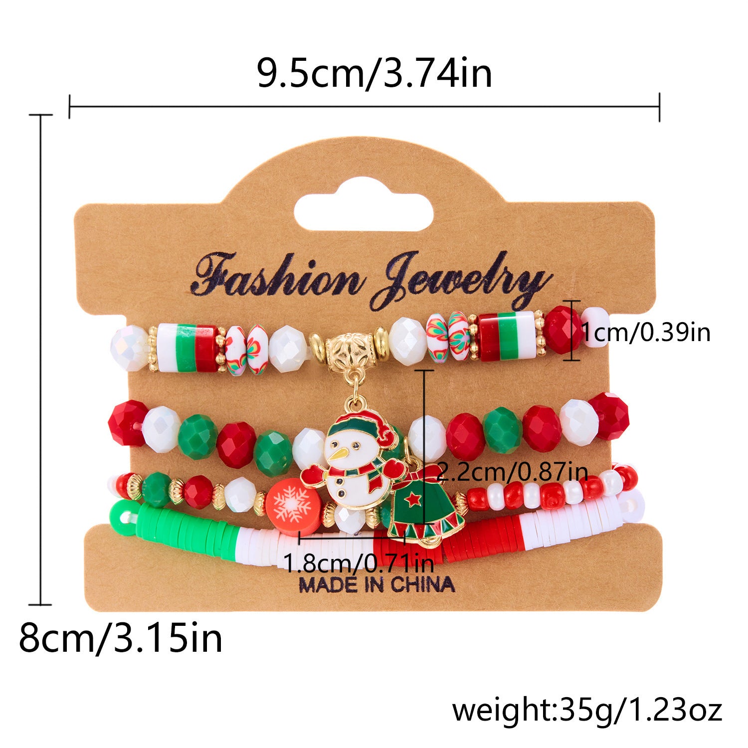 Christmas Snowman Bracelet Handmade Beaded | Yazijico™ 