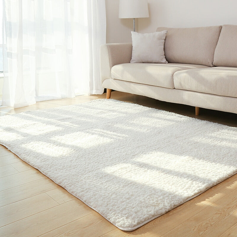 Yazijico™ Living Room Rug Area Solid Carpet Fluffy - Yazijico™ 