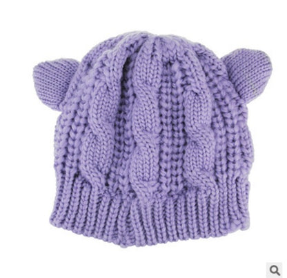 Hand Made Knitted Cat Ear Beanie For Winter | Yazijico™