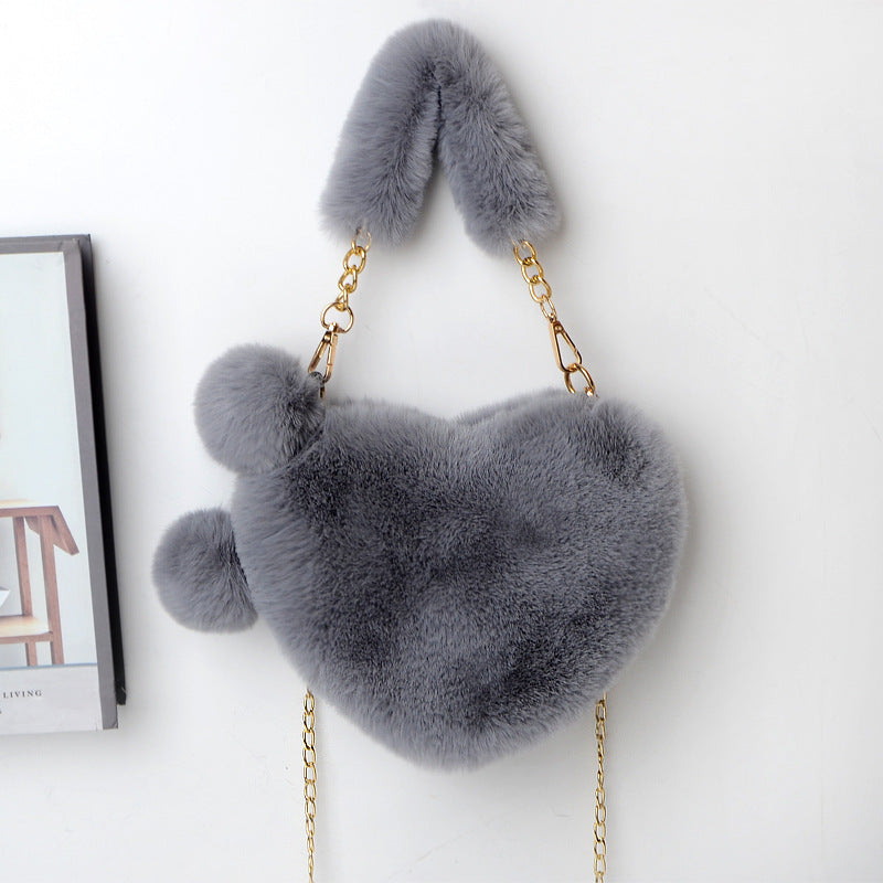 Love Bags Soft Plush Handbags Women Party Bag  Yazijico™ 