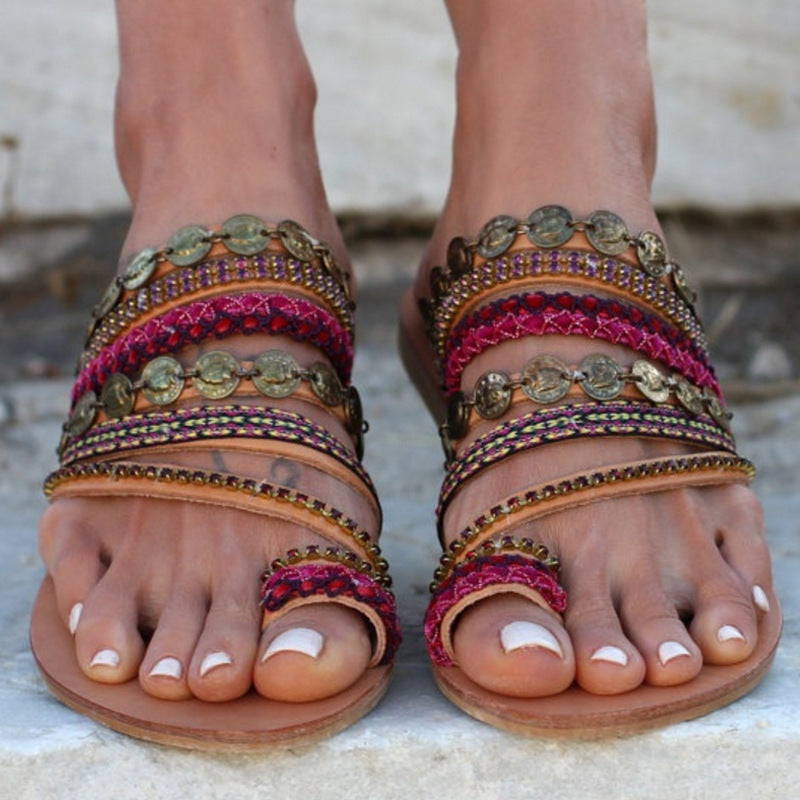 Hand made Bohemian flat sandals | Yazijico™ 