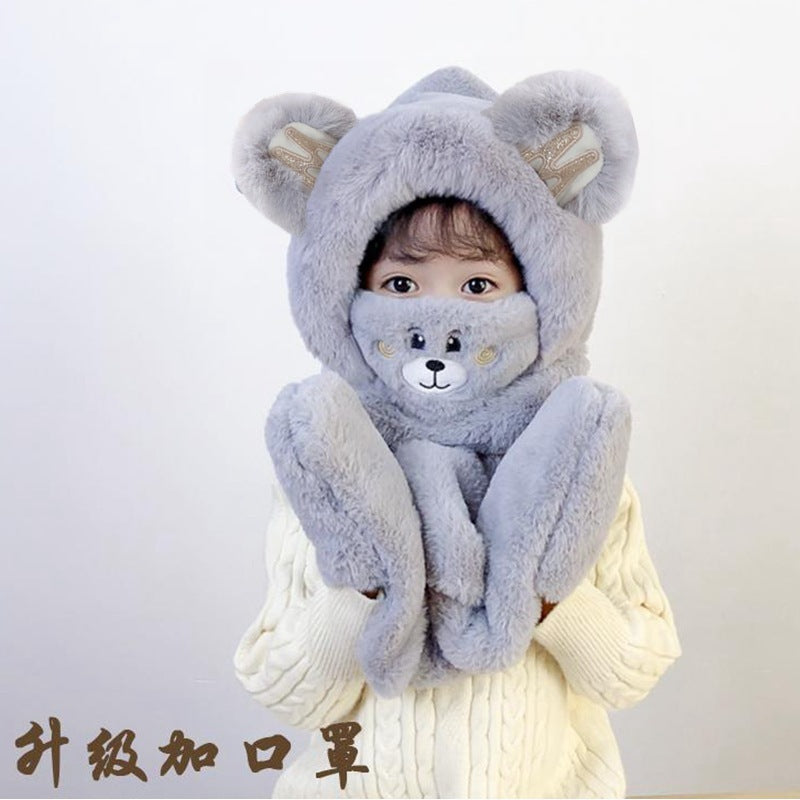 Children's Hat Scarf Gloves One-piece Hat | Yazijico™