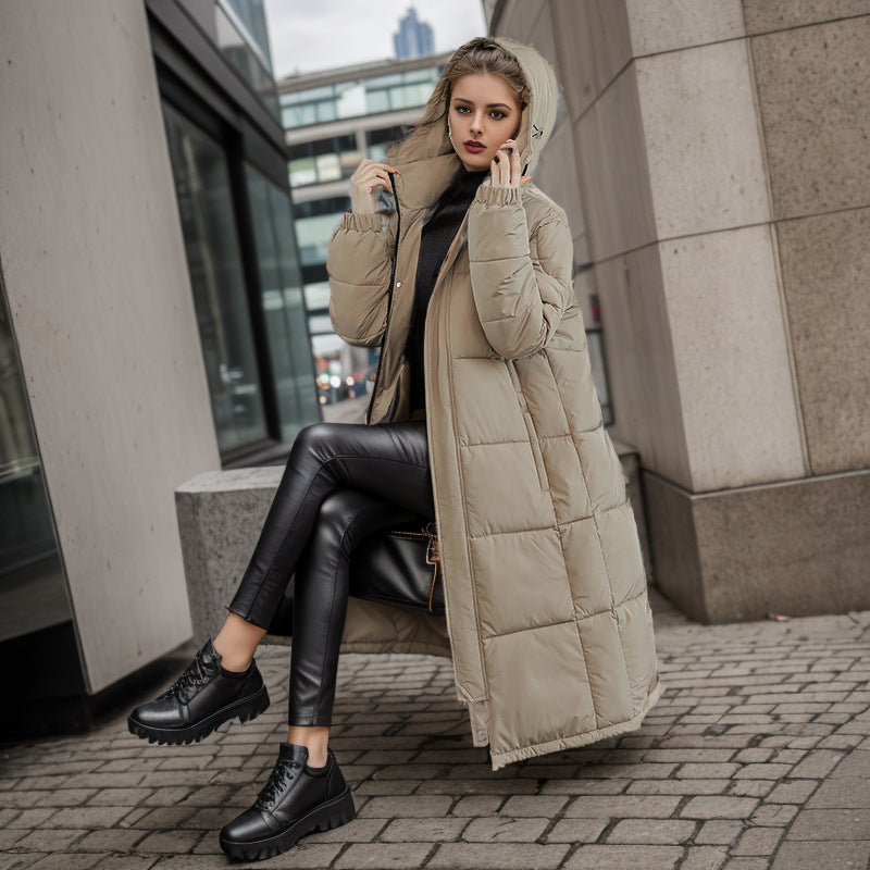 Thick Warm Lengthened Overknee Cotton-padded Jacket