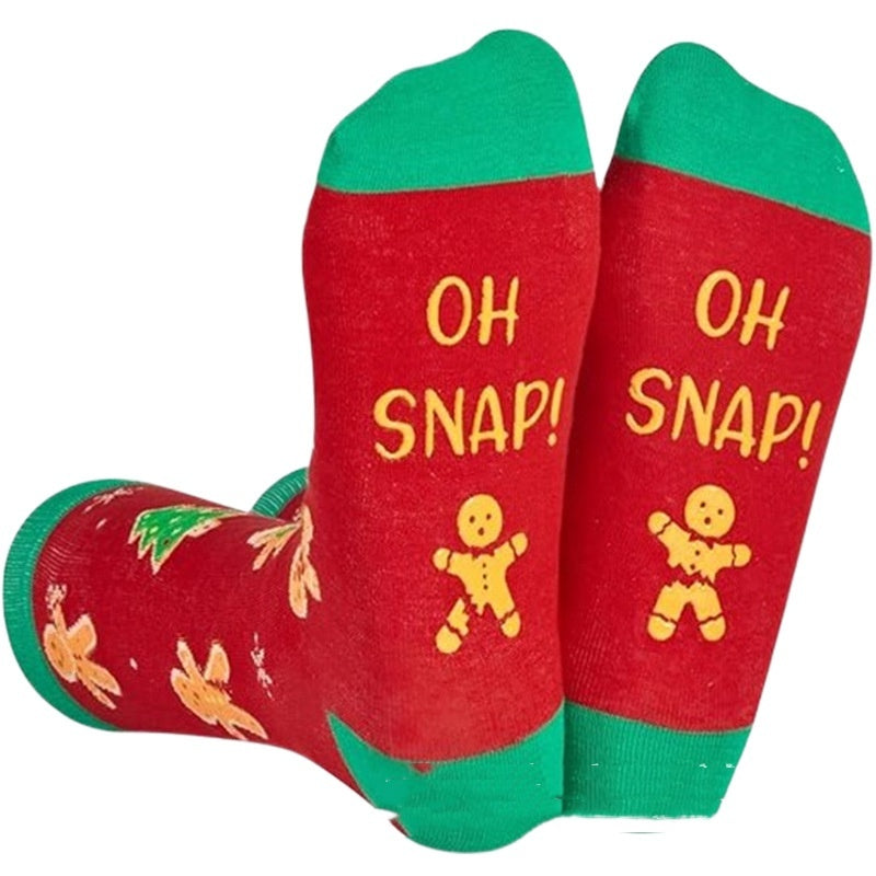 Christmas High-top Letter Jacquard Cotton Socks | Yazijico™ 