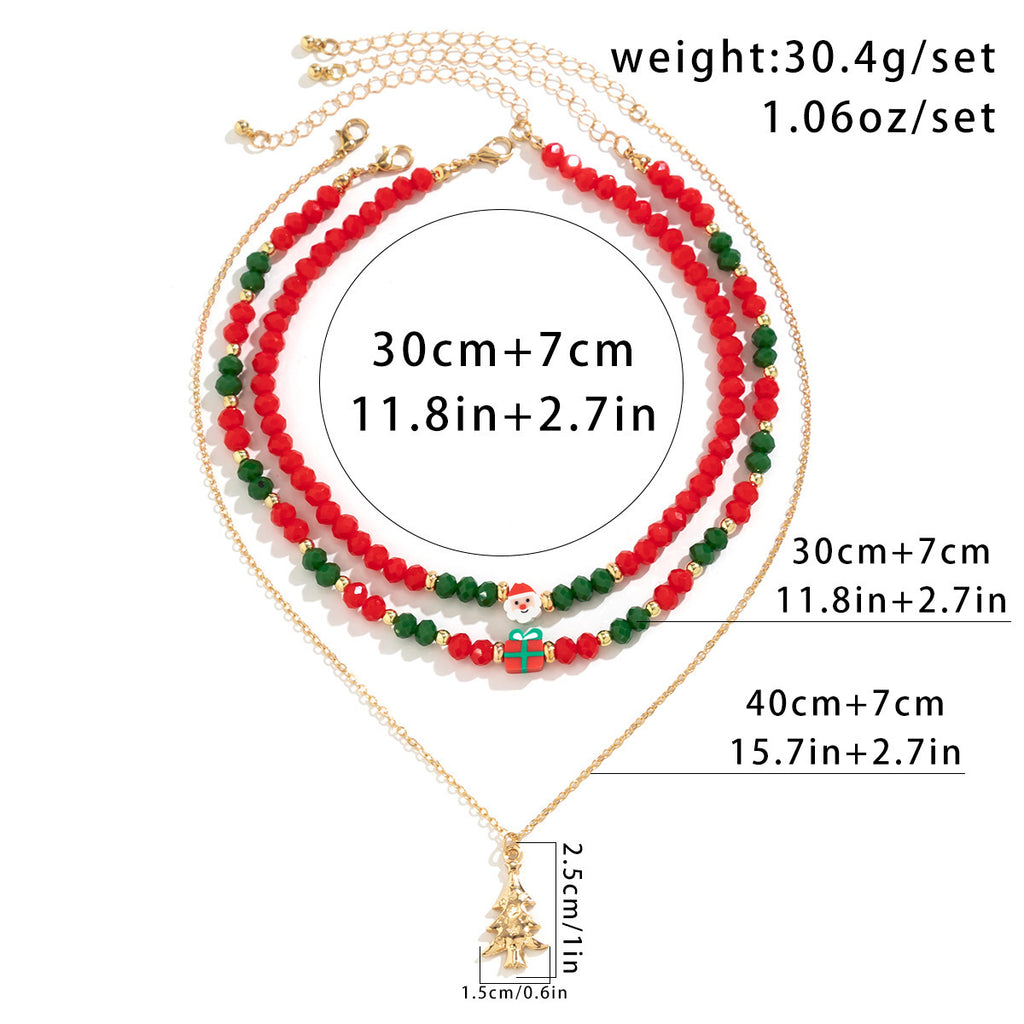 Beaded Women's Necklace Christmas Snowman | Yazijico™ 