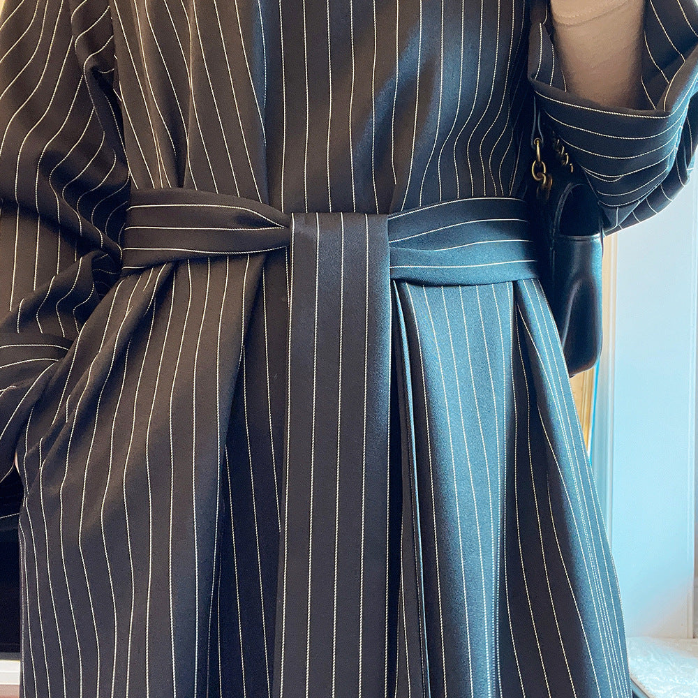 Middle East Stripe Tunneled Long Dress Women   Yazijico™