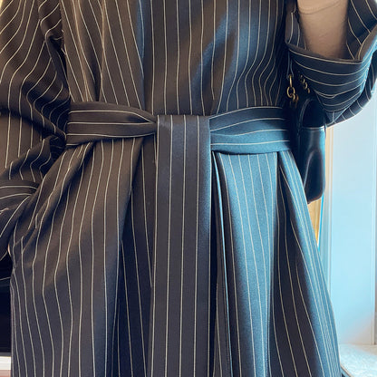 Middle East Stripe Tunneled Long Dress Women   Yazijico™