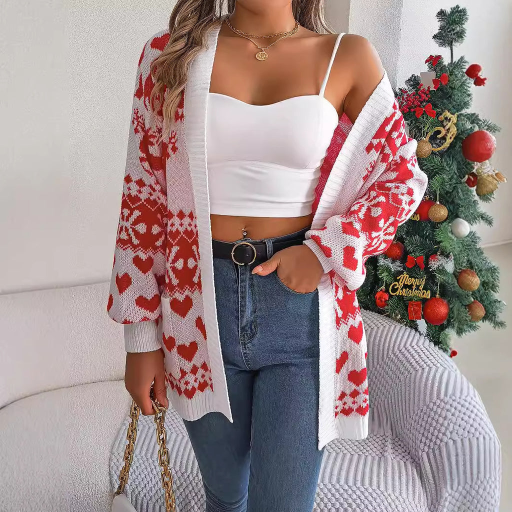 Christmas Clothes Women's Open Front Knitwear  | Yazijico™