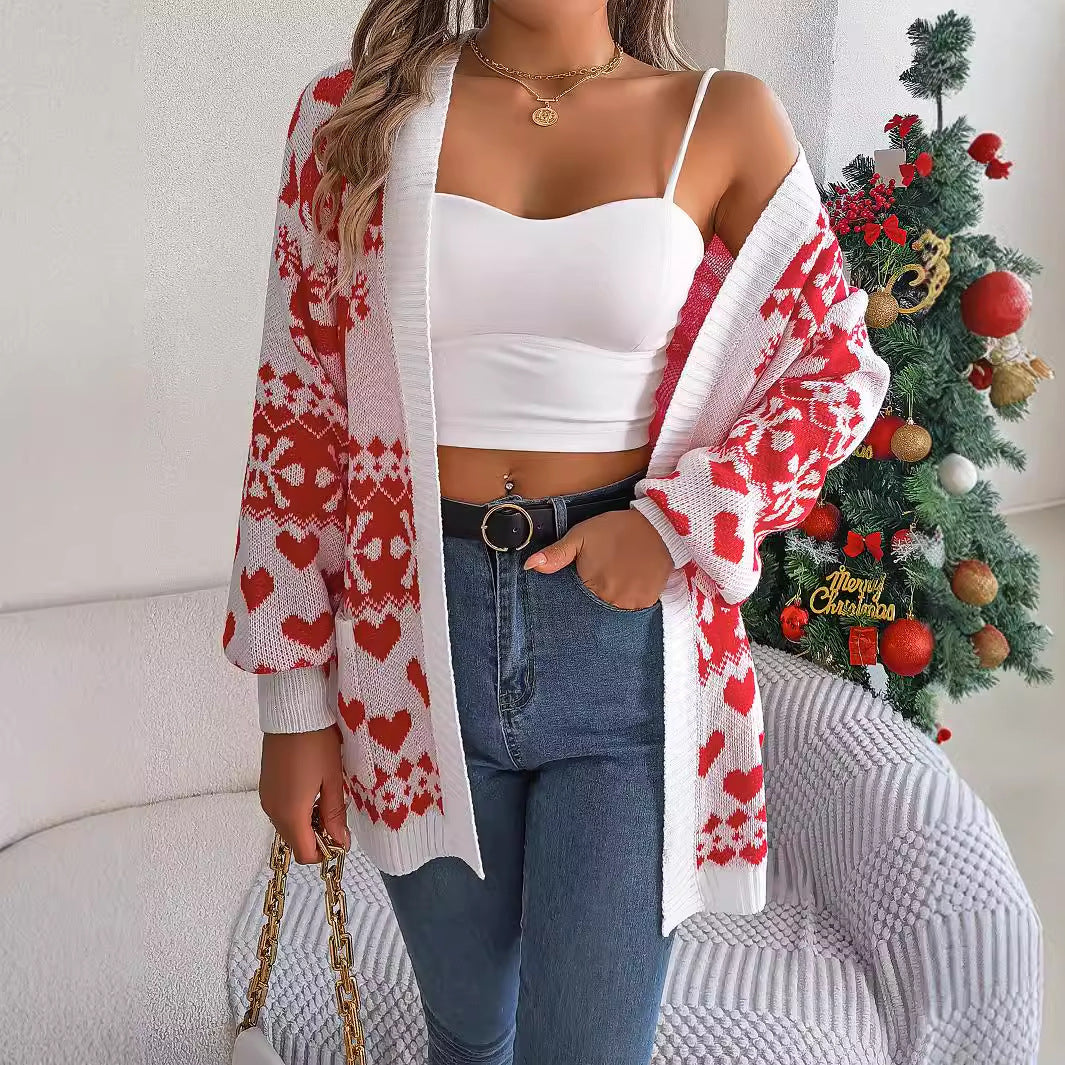 Christmas Clothes Women's Open Front Knitwear  | Yazijico™