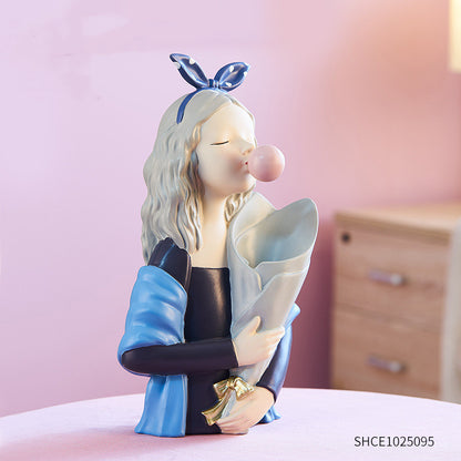 Yazijico™ home decor girl figurine resin sculpture abstract