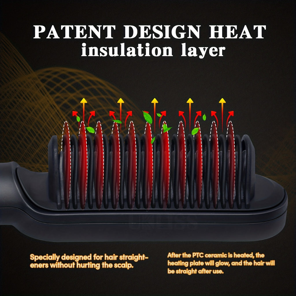 Electric Hair Straightener Brush Hot Comb | Yazijico™