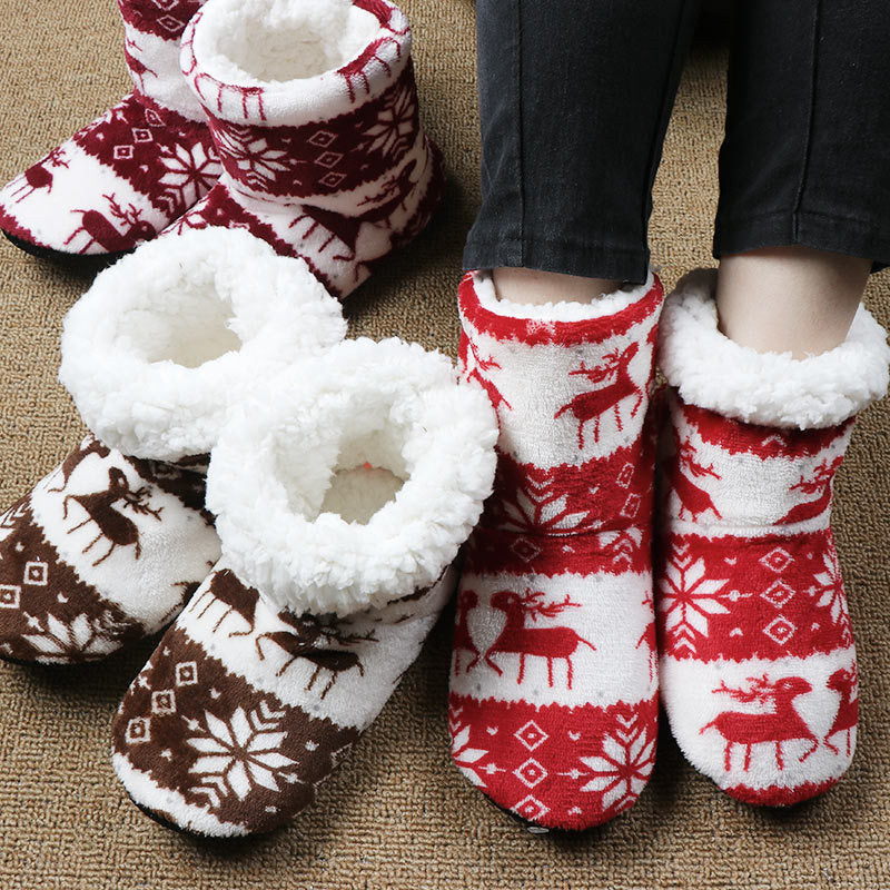 Christmas Elk Floor Shoes Indoor Socks | Yazijico™ 