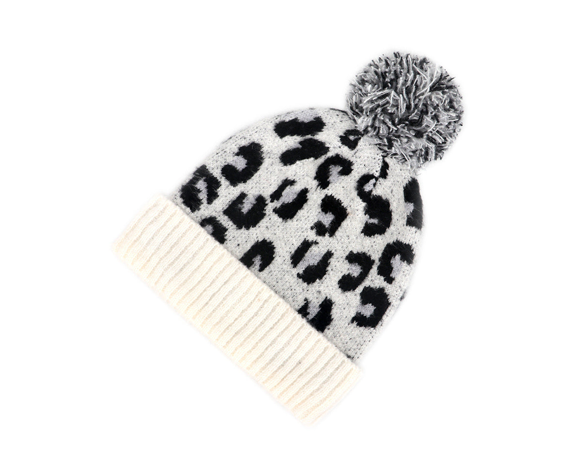Leopard Jacquard Knit  Fashion Pom Yarn | Yazijico™ 