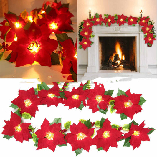 Door Frame Escalator Red Flower String Lights | Yazijico™ 