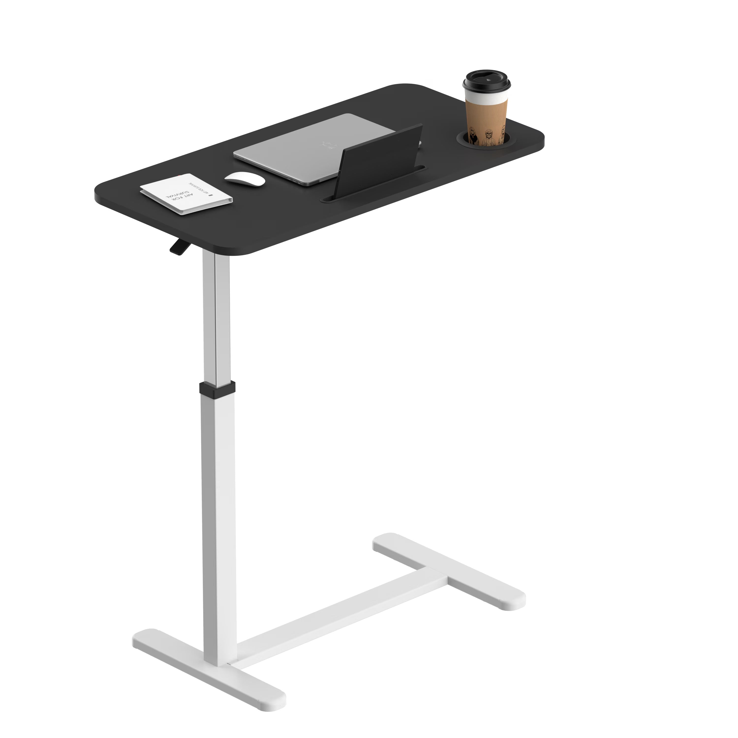 Standing Rolling Desk With Hidden Wheels Side | Yazijico™ 