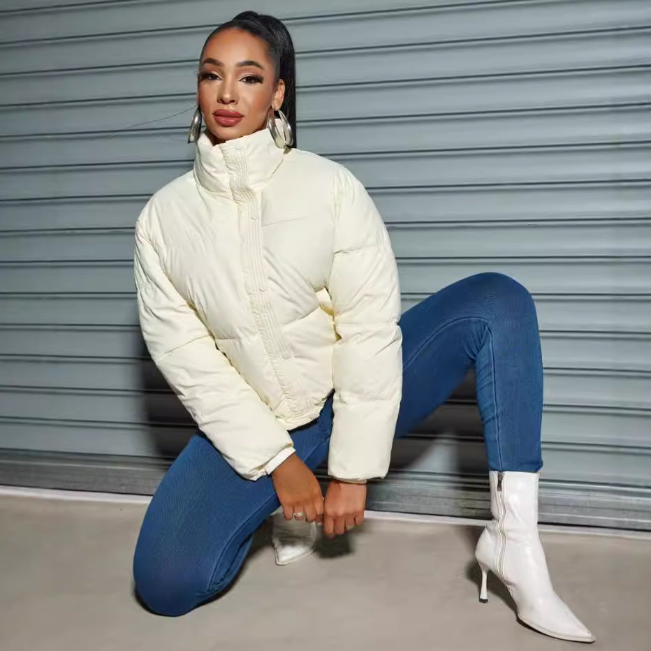 Short Thickened Small Turn-down Collar Coat