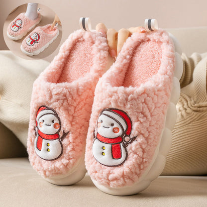 Cute Snowman Slippers Winter Indoor Plush  | Yazijico™ 