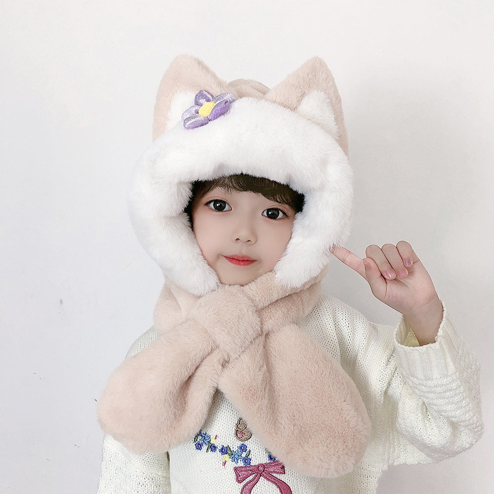 Children's Hat Scarf Gloves One-piece Hat | Yazijico™