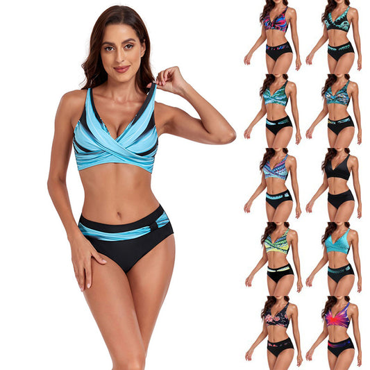 Beach Split Swimsuit Summer Bikini Halter   Yazijico™ 