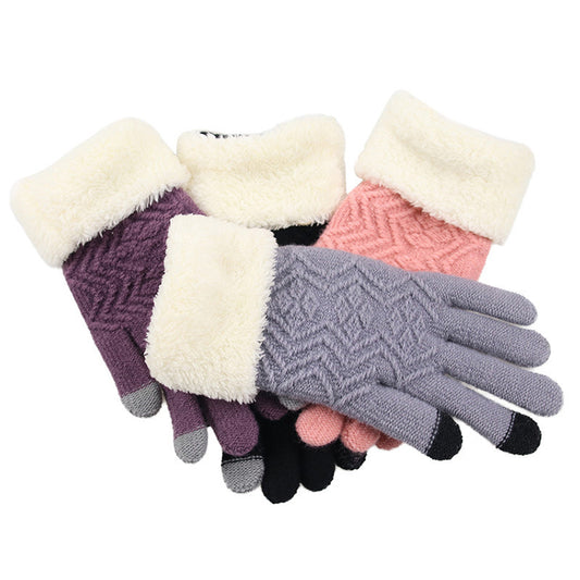 Female Winter knitted Gloves | Yazijico™