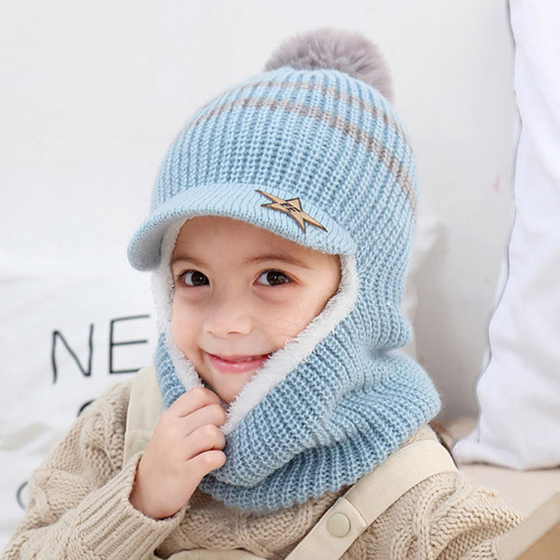 Children's neck guard one-piece woolen hat | Yazijico™ 