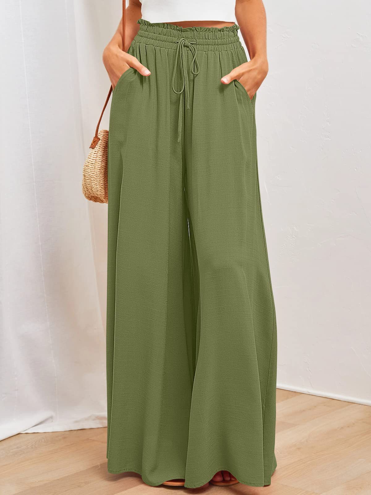 Womens Pants Wide Leg Loose Comfy With Pockets  Yazijico™ 