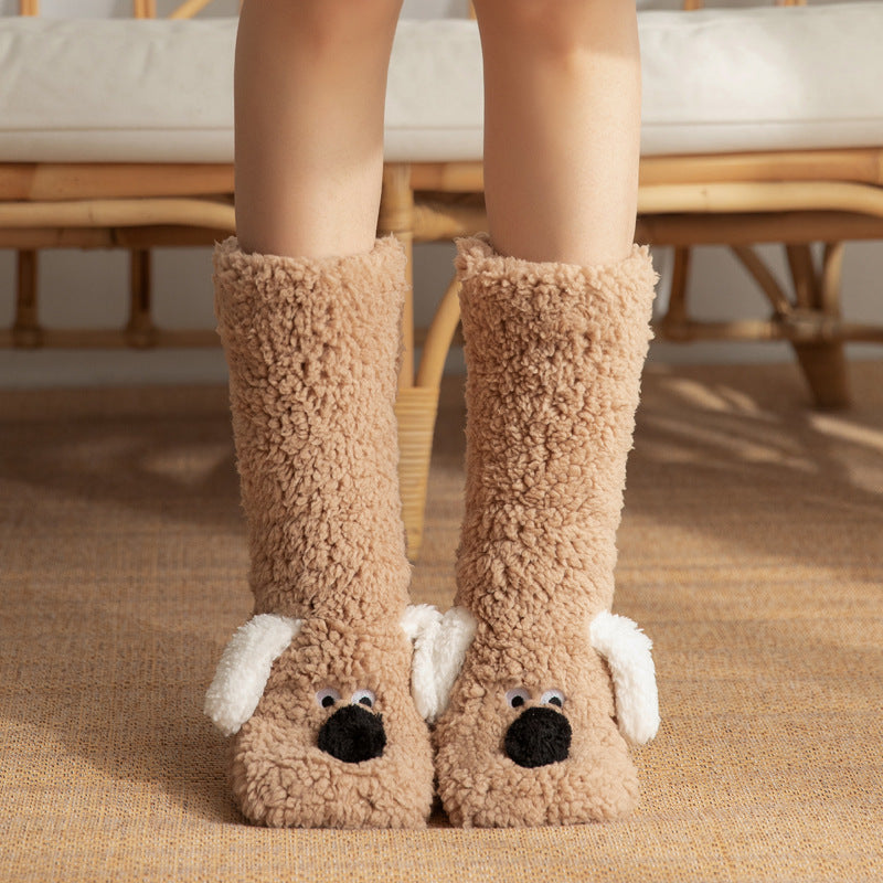 Socks Cute Cartoon Dog Floor Winter Warm  Yazijico™ 