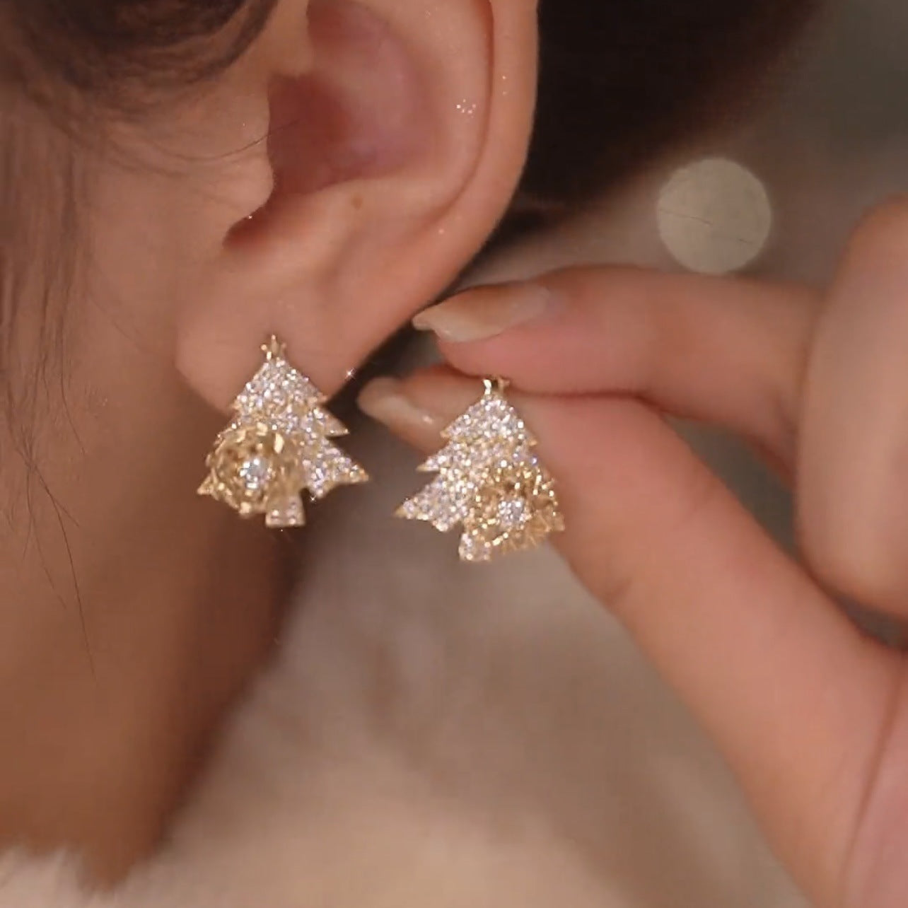 Rotatable Christmas Tree Earrings  | Yazijico™ 