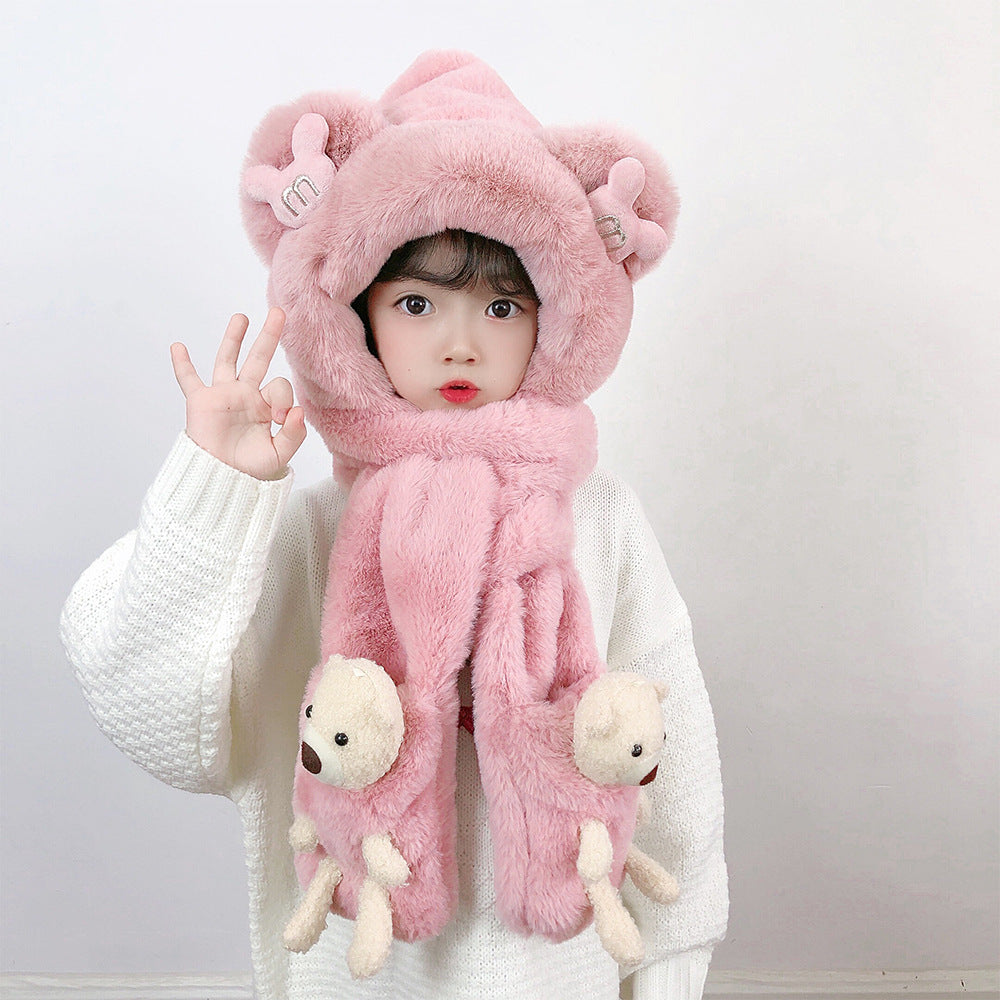 Children's Hat Scarf Gloves One-piece Hat | Yazijico™