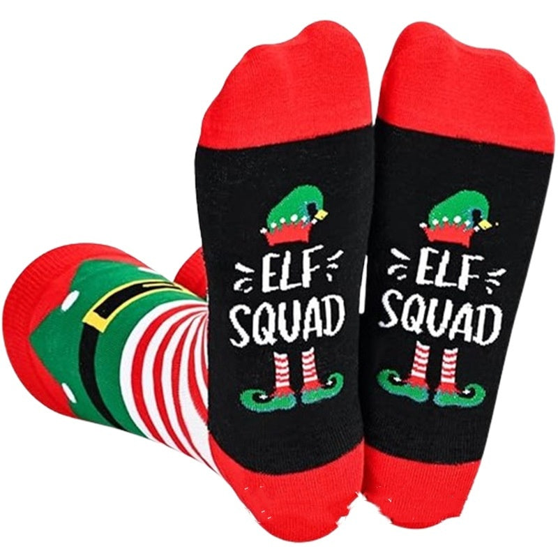 Christmas High-top Letter Jacquard Cotton Socks | Yazijico™ 