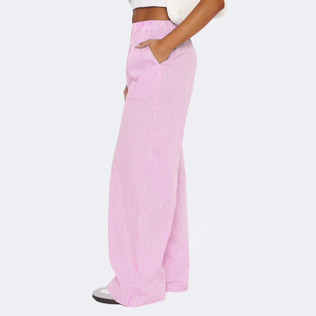 Striped Trousers With Pockets Ins Fashion Casual | Yazijico™