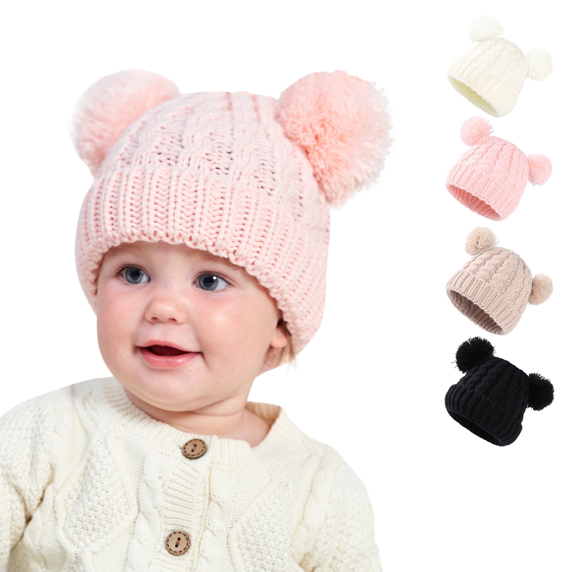 Twisted Woolen Yarn Double Ball Children's Hat | Yazijico™ 