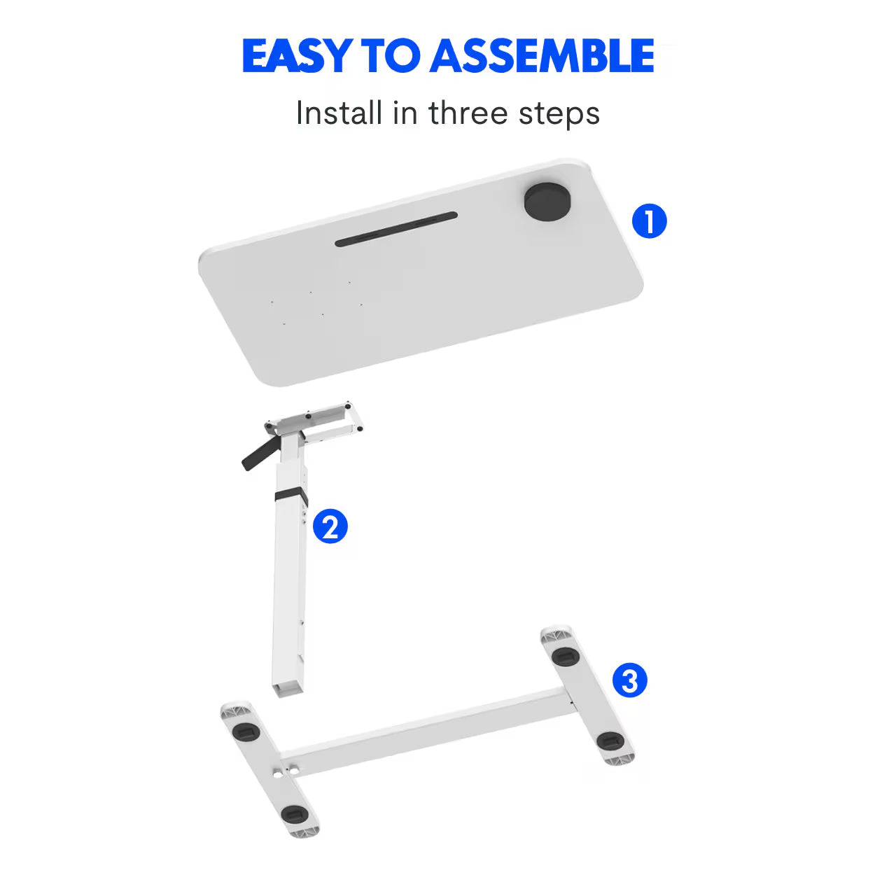 Standing Rolling Desk With Hidden Wheels Side | Yazijico™ 
